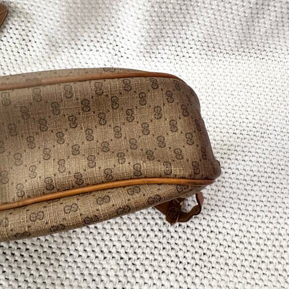 Gucci Vintage 70s Era Micro GG Monogram Crossbody Tan Canvas PVC Crossbody Bag - Picture 15 of 16